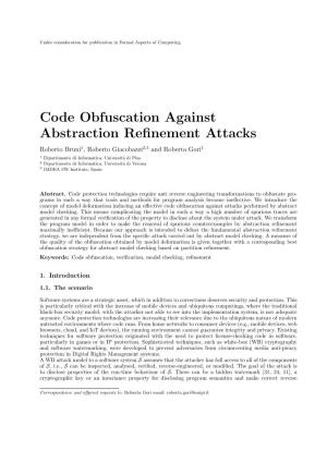 Code Obfuscation Against Abstraction Refinement Attacks