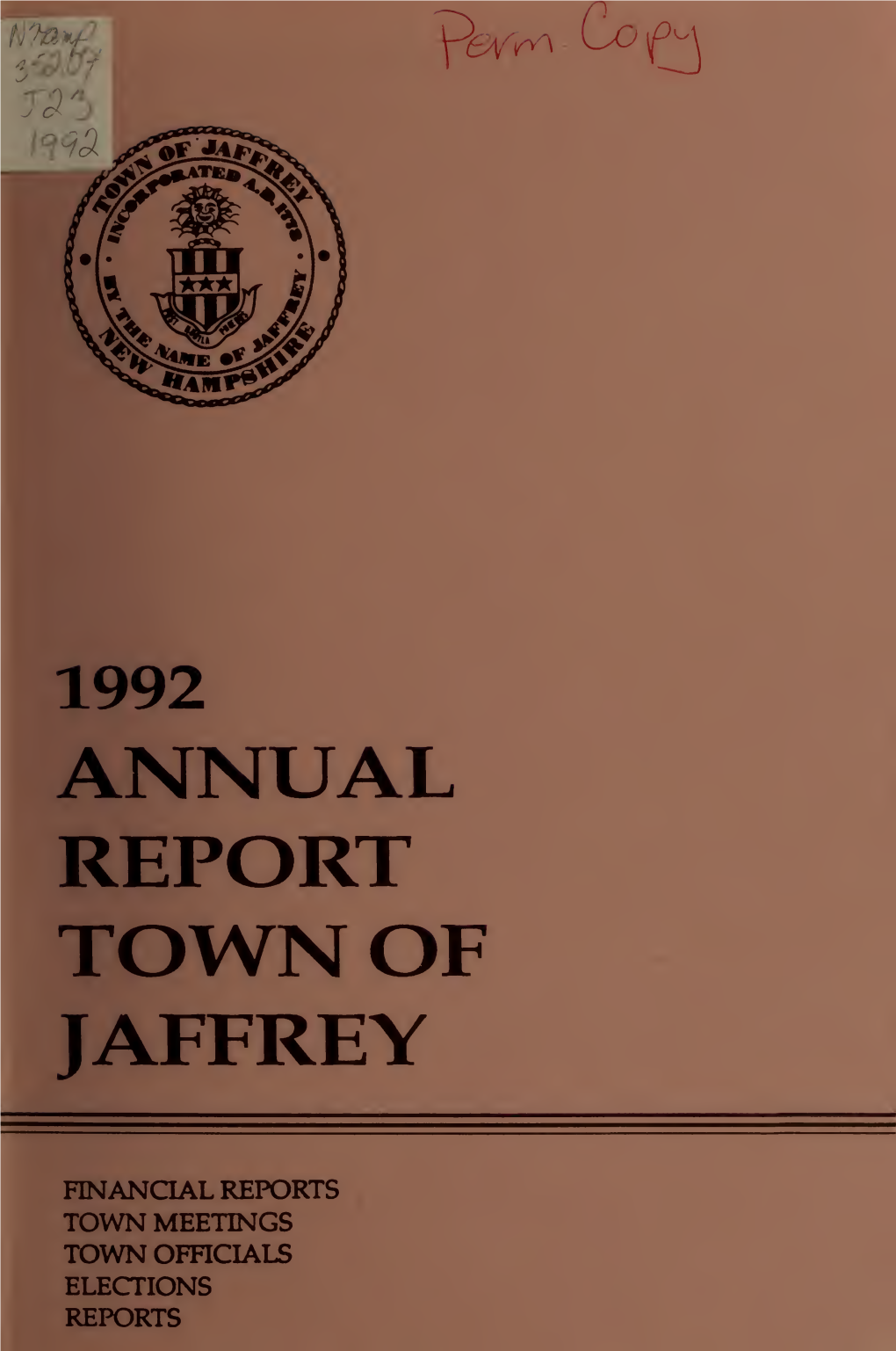 Townofjaffrey 1992 Annual Town Meeting Minutes