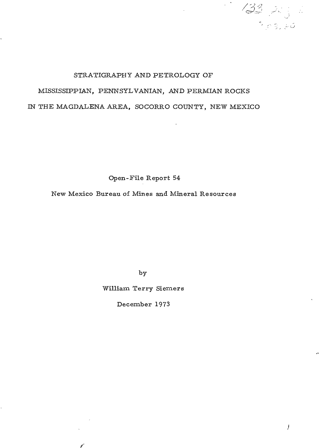 Stratigraphy and Petrology of Mississippian, Pennsylvanian And