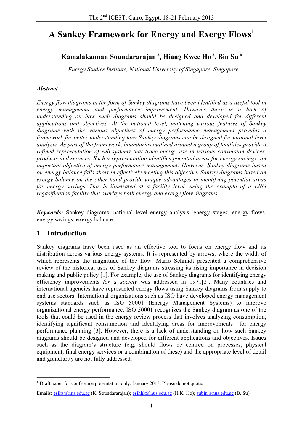 A Sankey Framework for Energy and Exergy Flows1