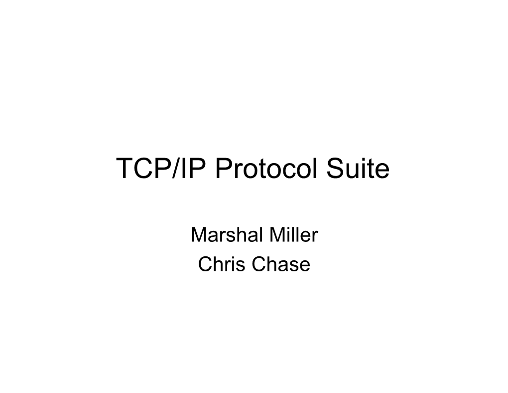 TCP/IP Protocol Suite