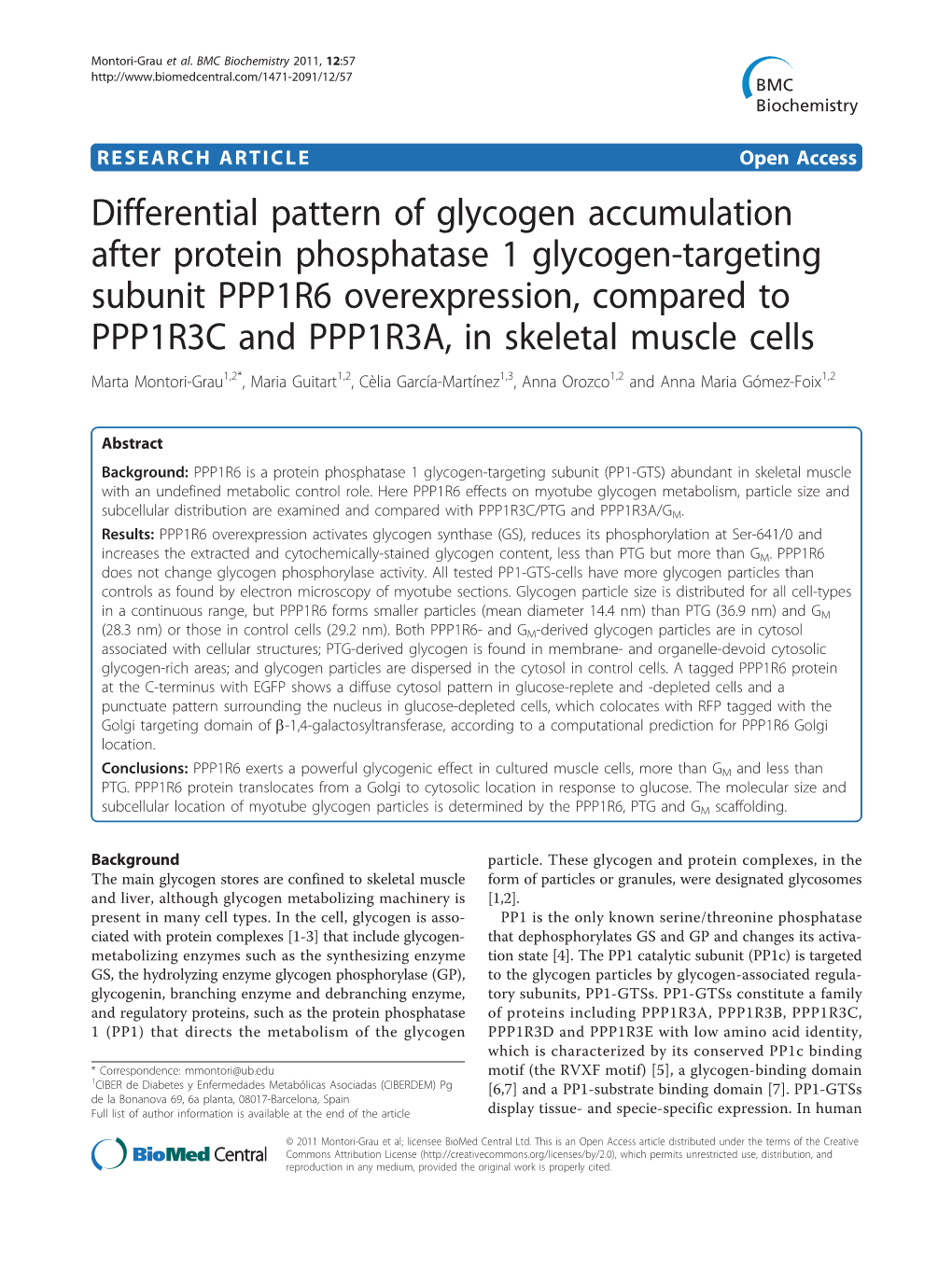 Differential Pattern of Glycogen Accumulation