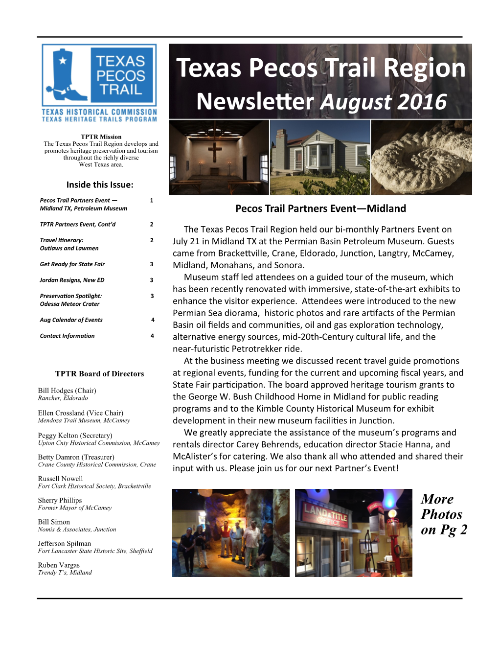 Pecos Trail Newsletter Aug-2016