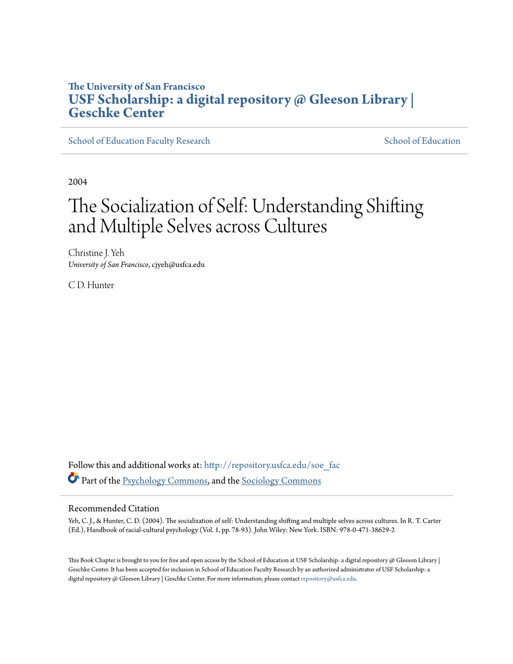 Understanding Shifting and Multiple Selves Across Cultures Christine J