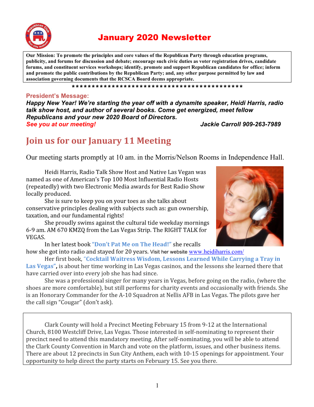 Join Us for Our January 11 Meeting