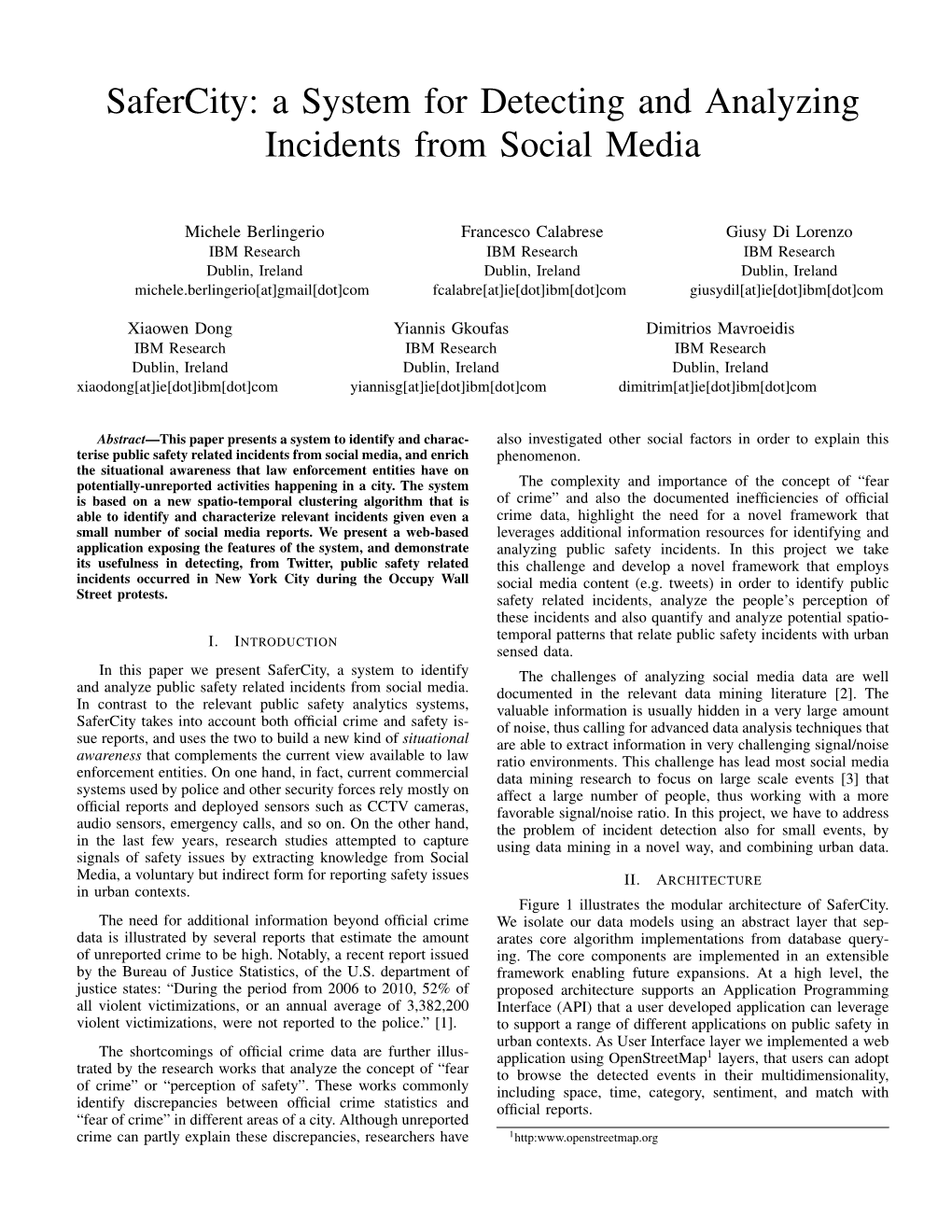 A System for Detecting and Analyzing Incidents from Social Media