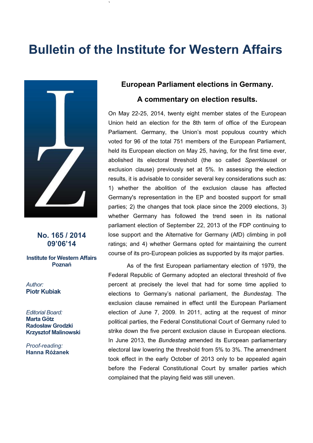 European Parliament Elections in Germany