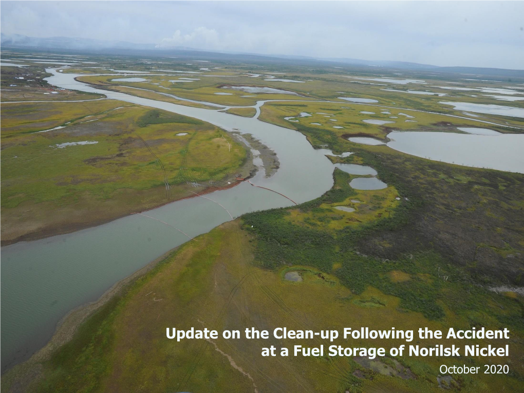 Update on the Clean-Up Following the Accident at a Fuel Storage of Norilsk Nickel October 2020 Disclaimer