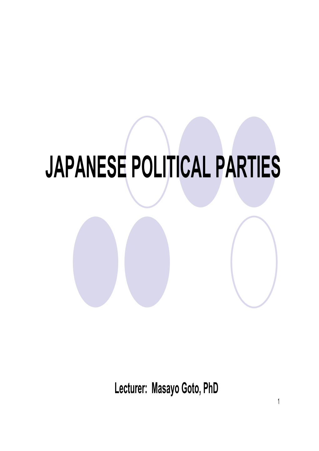 Japanese Political Parties