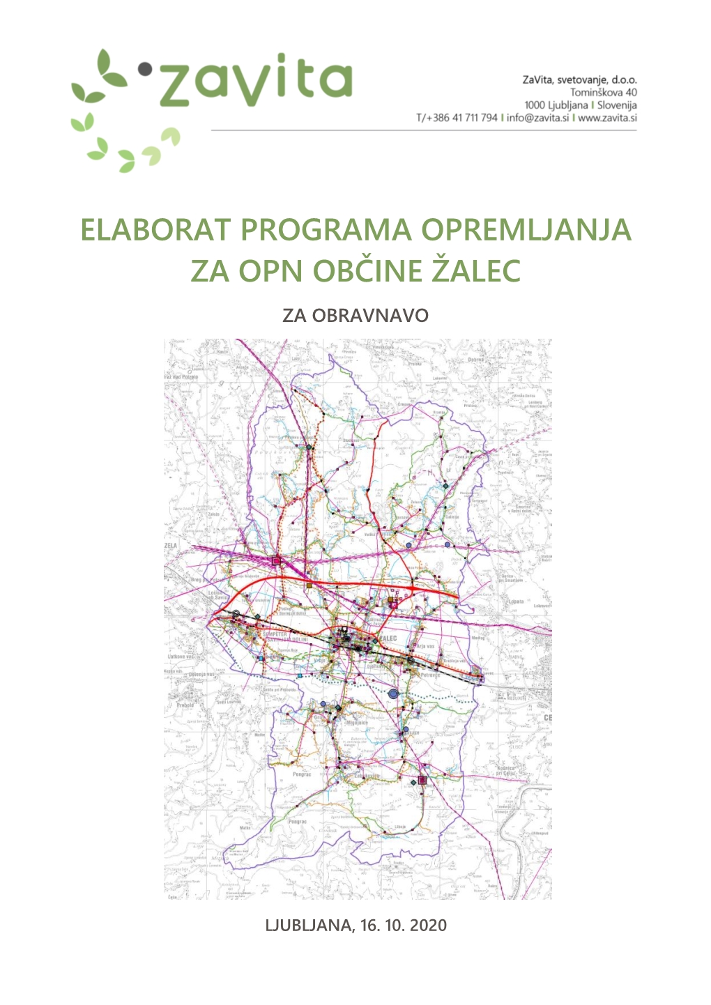 Elaborat Programa Opremljanja Za Opn Občine Žalec Za Obravnavo