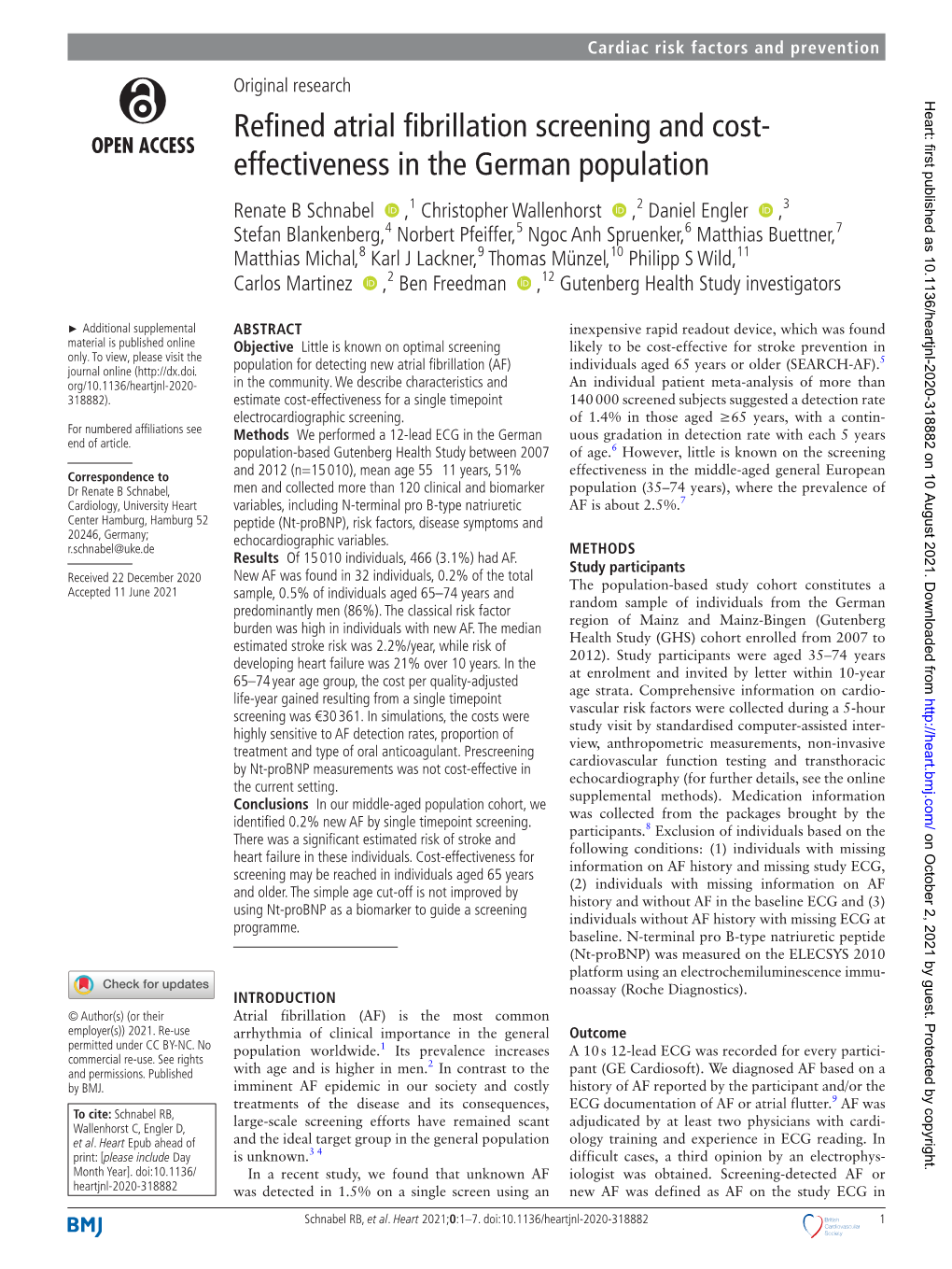 Refined Atrial Fibrillation Screening and Cost-Effectiveness in The