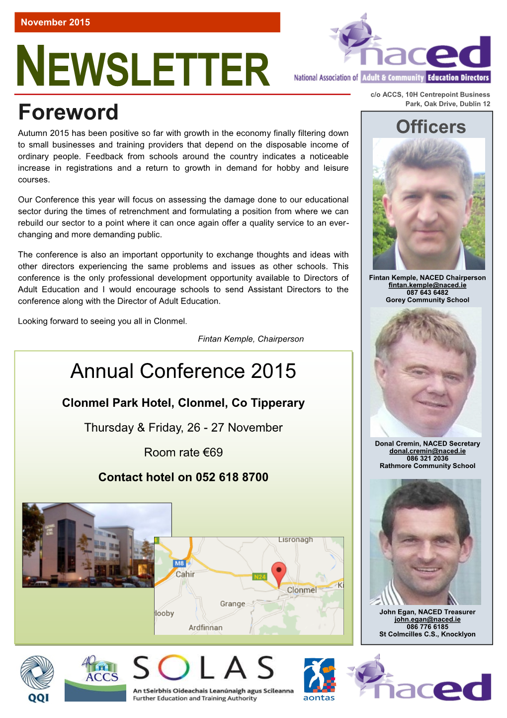 NEWSLETTER C/O ACCS, 10H Centrepoint Business Park, Oak Drive, Dublin 12