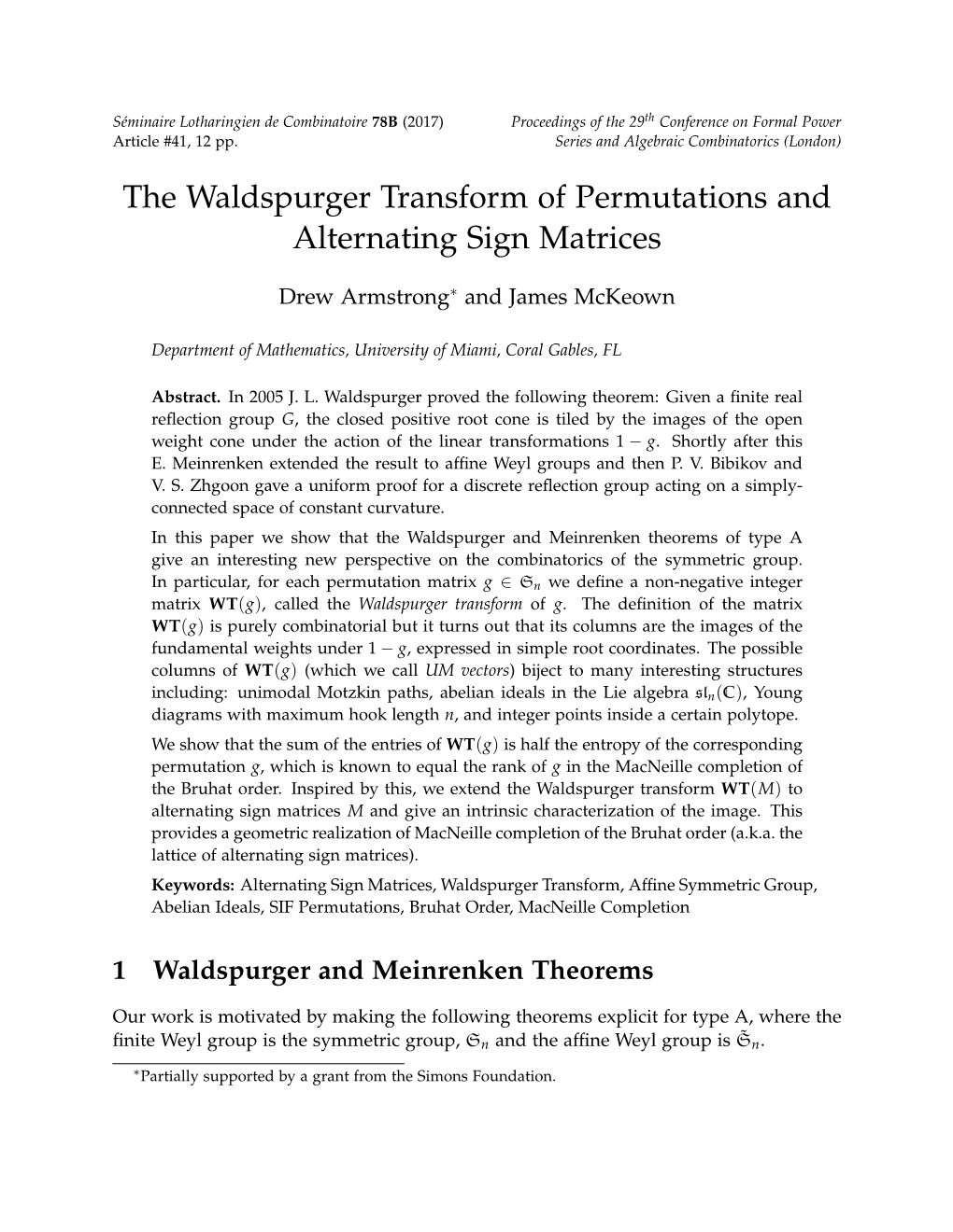 The Waldspurger Transform of Permutations and Alternating Sign Matrices