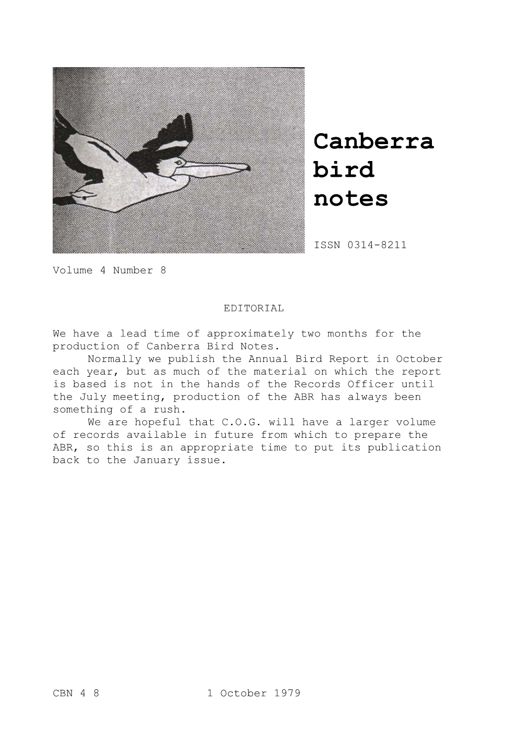 Canberra Bird Notes