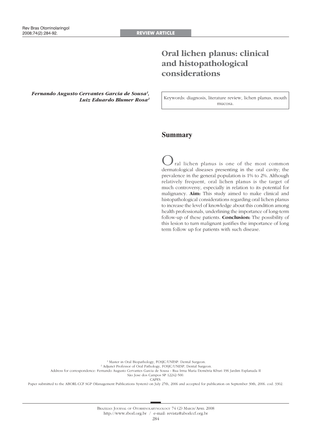 Oral Lichen Planus: Clinical and Histopathological Considerations