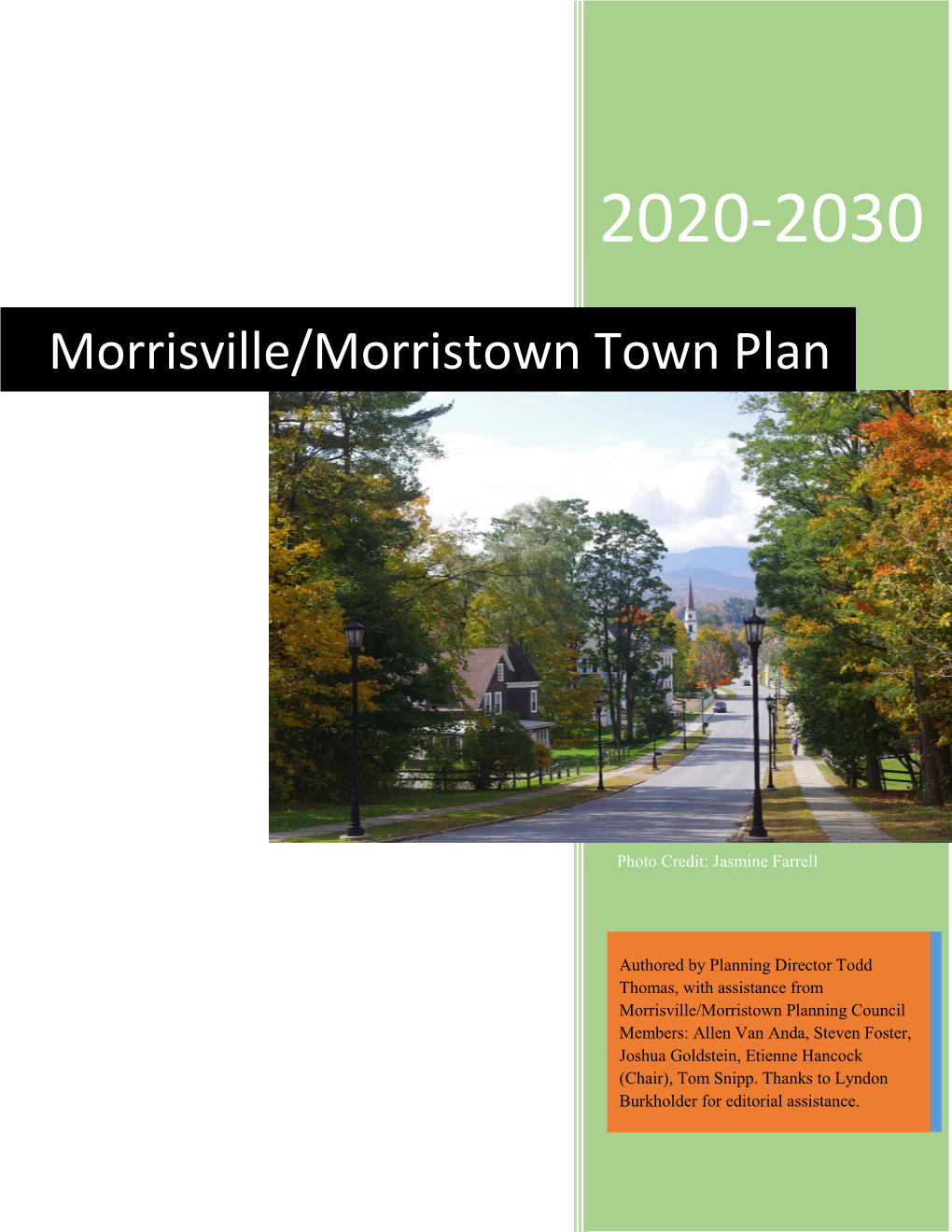 Morrisville/Morristown Town Plan