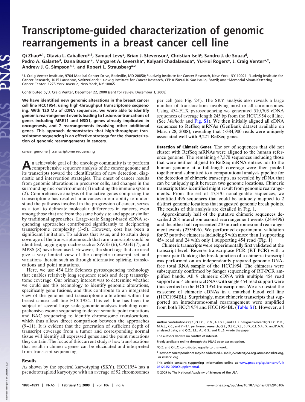 Transcriptome-Guided Characterization of Genomic Rearrangements in a Breast Cancer Cell Line