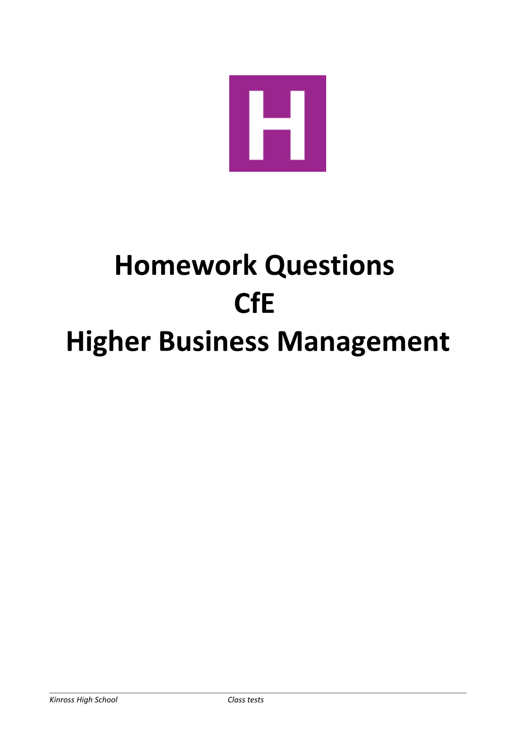 Homework Questions