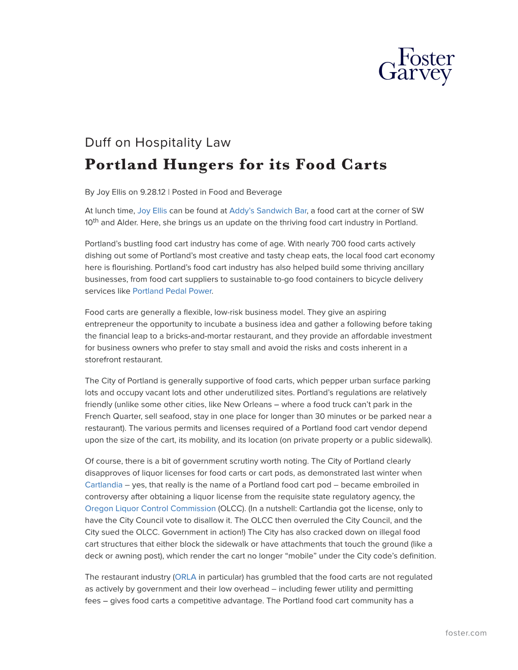 Portland Hungers for Its Food Carts