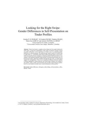 Gender Differences in Self-Presentation on Tinder Profiles