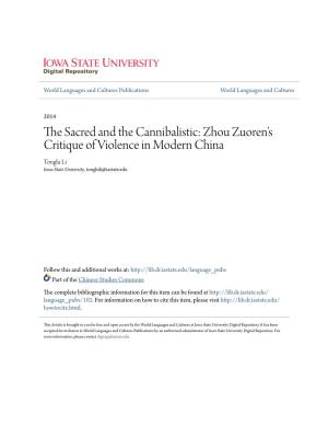 Zhou Zuoren's Critique of Violence in Modern China