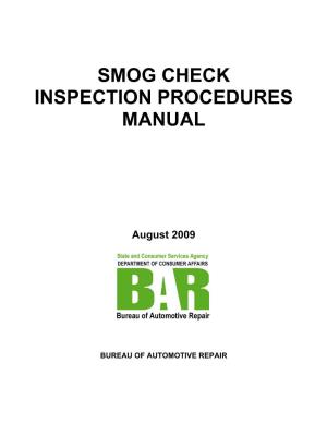 Smog Check Inspection Procedures Manual