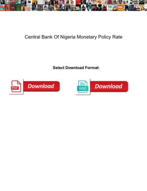 Central Bank of Nigeria Monetary Policy Rate
