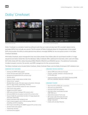 Dolby® Cineasset