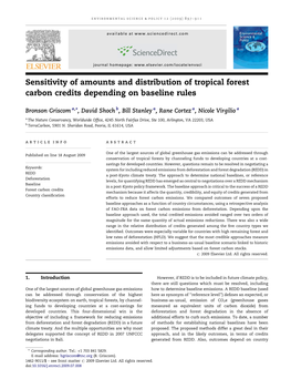 Sensitivity of Amounts and Distribution of Tropical Forest Carbon Credits Depending on Baseline Rules