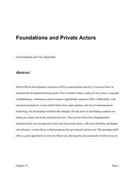 Foundations and Private Actors