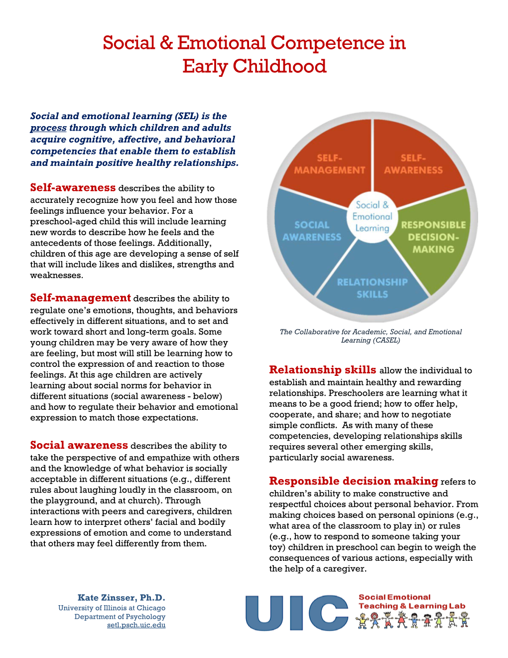 Social & Emotional Competence in Early Childhood