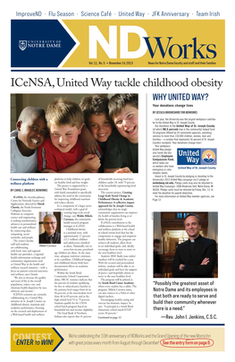 Icensa, United Way Tackle Childhood Obesity Why United Way? Your Donations Change Lives by Jessica Brookshire for NDWORKS