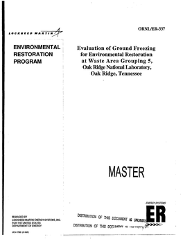 2. Ground Freezing for Environmental Restoration