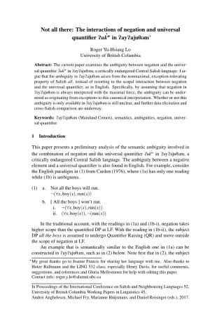 Not All There: the Interactions of Negation and Universal Quantifier Pu