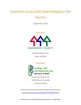 Snohomish County 2020 Hazard Mitigation Plan Volume II