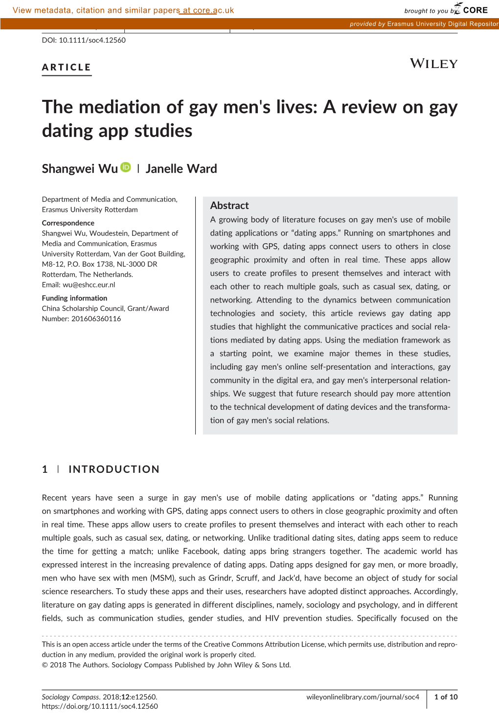 A Review on Gay Dating App Studies
