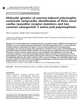 Molecular Genetics of Exercise-Induced