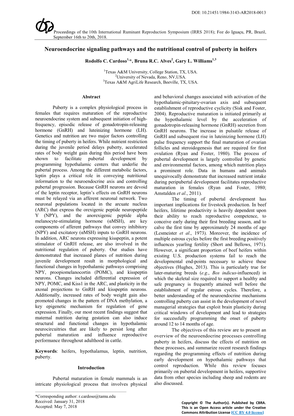 Neuroendocrine Signaling Pathways and the Nutritional Control of Puberty in Heifers