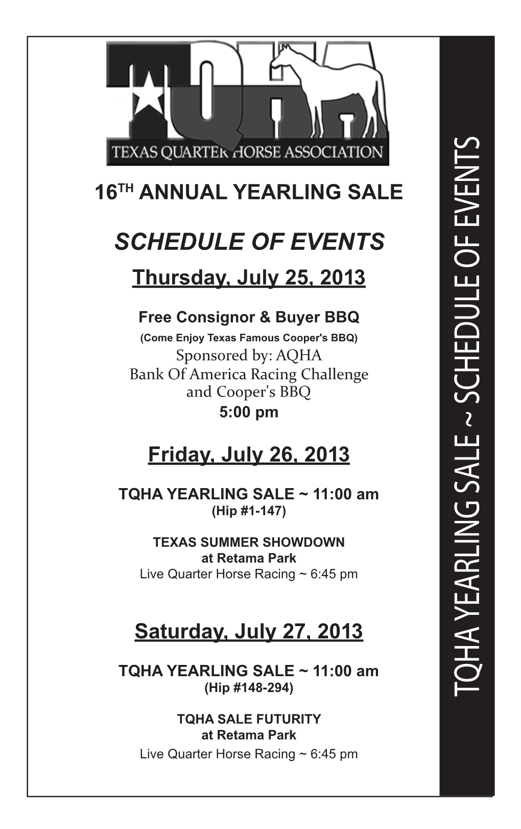 Tqha Yearling Sale