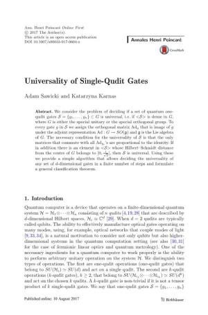 Universality of Single-Qudit Gates