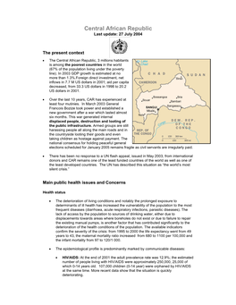 Central African Republic Last Update: 27 July 2004