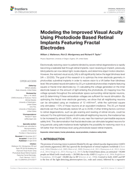 Modeling the Improved Visual Acuity Using Photodiode Based Retinal Implants Featuring Fractal Electrodes