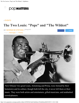 The Two Louis-Es: "Pops" and "The Wildest" - Popmatters