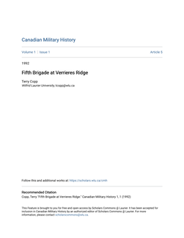 Fifth Brigade at Verrieres Ridge