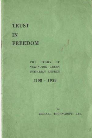 Trust in Freedom, the Story Newington Green