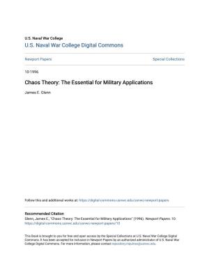 Chaos Theory: the Essential for Military Applications