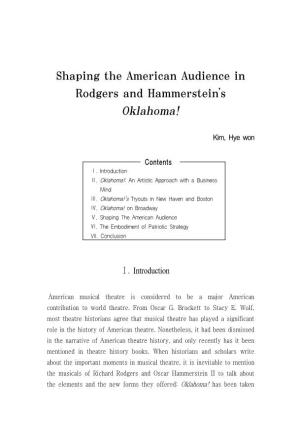 Shaping the American Audience in Rodgers and Hammerstein's