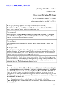 Excalibur Estate, Catford in the London Borough of Lewisham Planning Application No