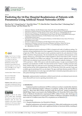 Predicting the 14-Day Hospital Readmission of Patients with Pneumonia Using Artiﬁcial Neural Networks (ANN)