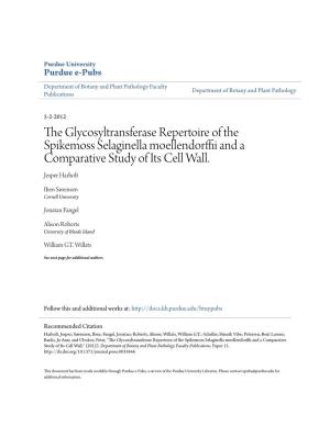 The Glycosyltransferase Repertoire of the Spikemoss Selaginella Moellendorffiind a a Comparative Study of Its Cell Wall
